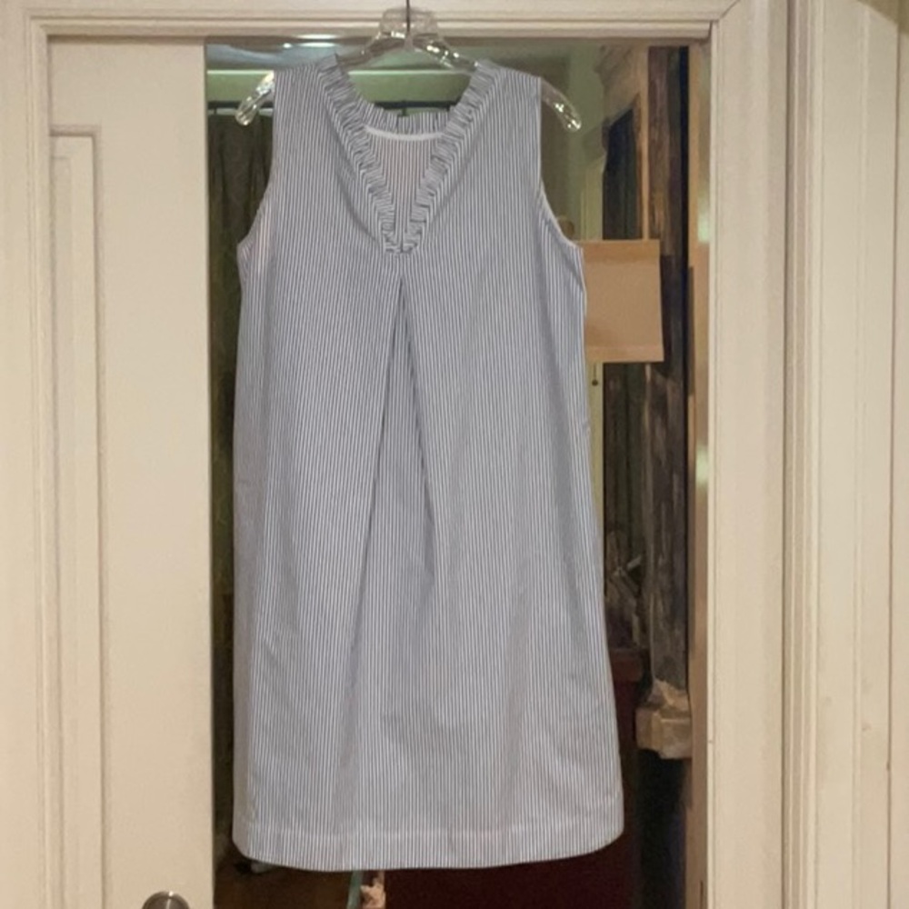 Lafayette 148 New York Navy and White Striped dress
